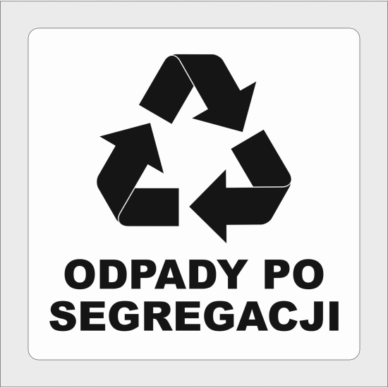 Naklejka na kosz na śmieci ODPADY PO SEGREGACJI