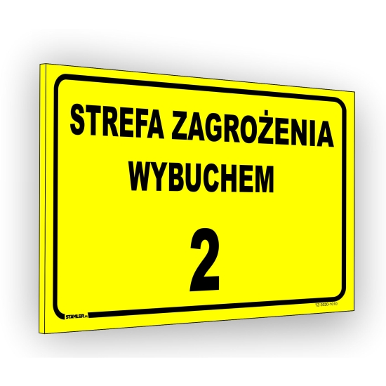 Tabliczka BHP budowlana, tabliczka PCV Strefa Zagrożenia Wybuchem 2