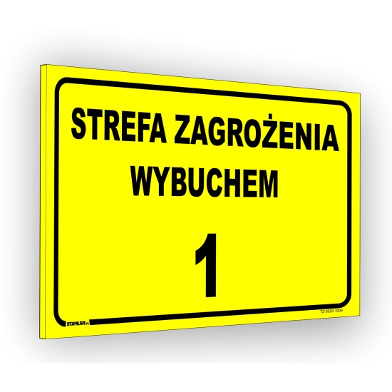 Tabliczka BHP budowlana, tabliczka PCV Strefa Zagrożenia Wybuchem 1