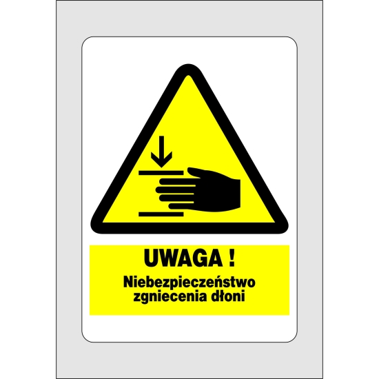 UWAGA! niebezpieczeństwo zgniecenia dłoni