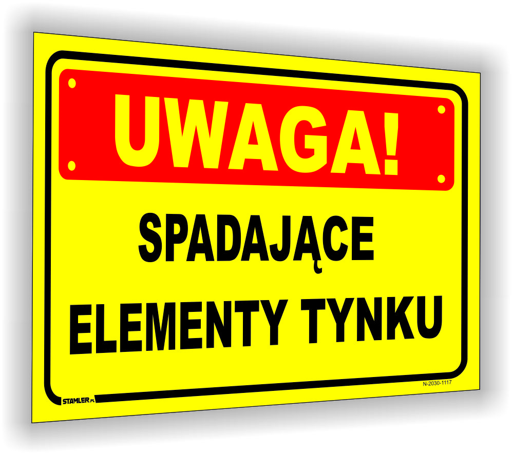 UWAGA! Spadające elementy tynku