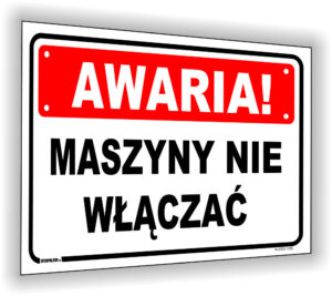 Awaria maszyny nie włączać