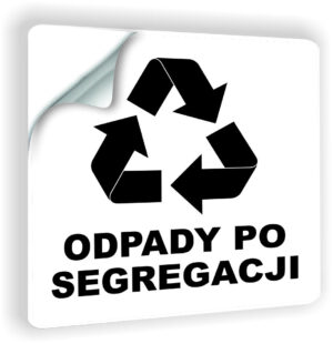 Naklejka na kosz na śmieci ODPADY PO SEGREGACJI