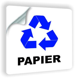 Naklejka na kosz na śmieci PAPIER