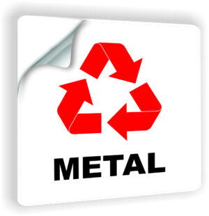 Naklejka na kosz na śmieci METAL