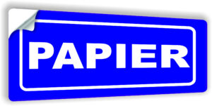 Naklejka na kosz na śmieci PAPIER
