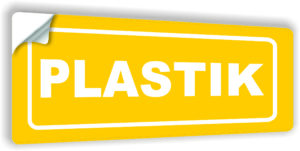 Naklejka na kosz na śmieci PLASTIK