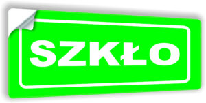 Naklejka na kosz na śmieci SZKŁO