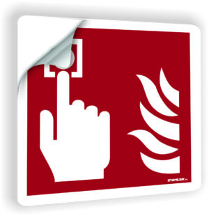 Alarm pożarowy naklejka przeciwpożarowa