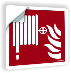 Hydrant wewnętrzny wąż przeciwpożarowy naklejka przeciwpożarowa