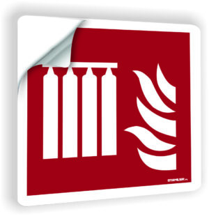 Bateria stałego urządzenia gaśniczego naklejka przeciwpożarowa