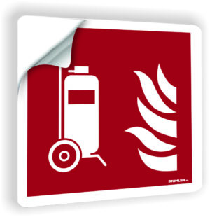 Gaśnica przewoźna naklejka przeciwpożarowa