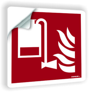 Przenośna jednostka podawania piany naklejka przeciwpożarowa