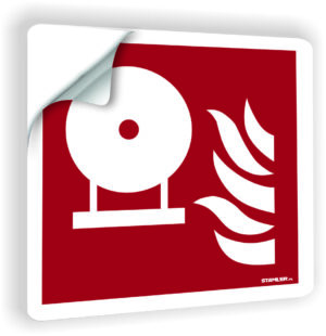 Butla stałej instalacji gaśniczej naklejka przeciwpożarowa