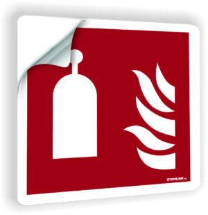 Stacja zdalnego uwalniania naklejka przeciwpożarowa