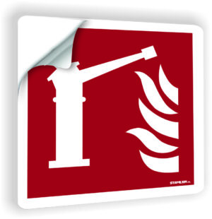 Działko gaśnicze naklejka przeciwpożarowa