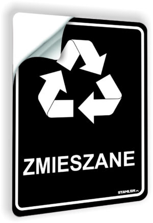 Naklejka na kosz na śmieci ZMIESZANE