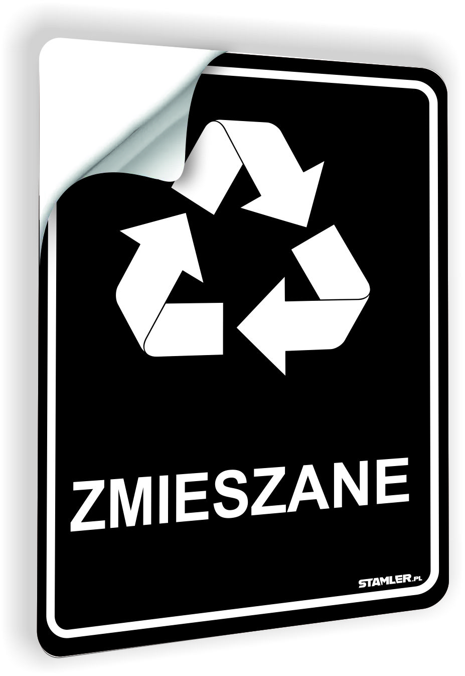 Naklejka na kosz na śmieci ZMIESZANE