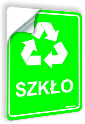 Naklejka na kosz na śmieci SZKŁO