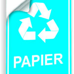 Naklejka na kosz na śmieci PAPIER