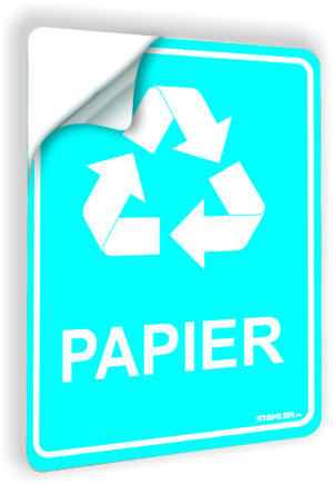 Naklejka na kosz na śmieci PAPIER