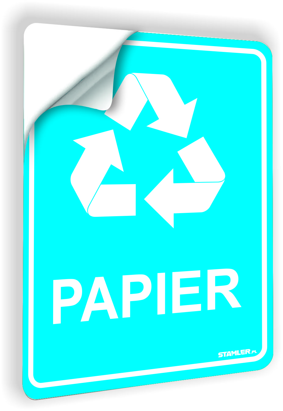 Naklejka na kosz na śmieci PAPIER