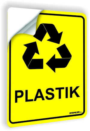 Naklejka na kosz na śmieci PLASTIK