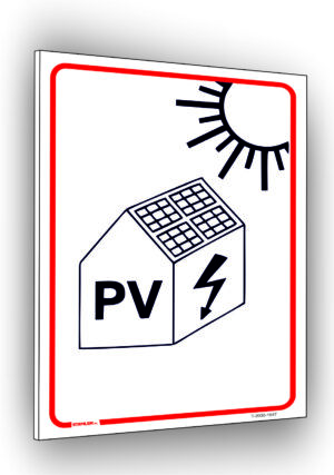 Tabliczka instalacje fotowoltaiczne PV