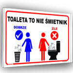 Tabliczka toaleta to nie śmietnik