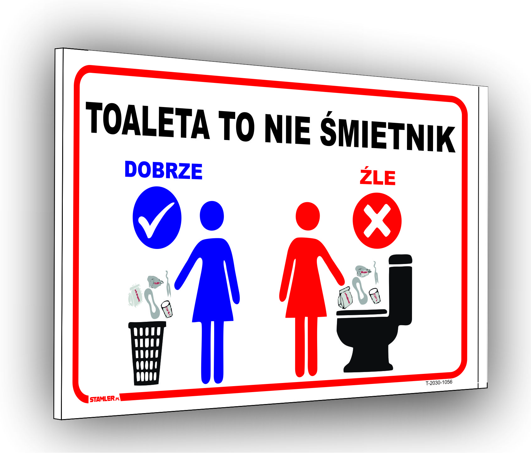 Tabliczka toaleta to nie śmietnik