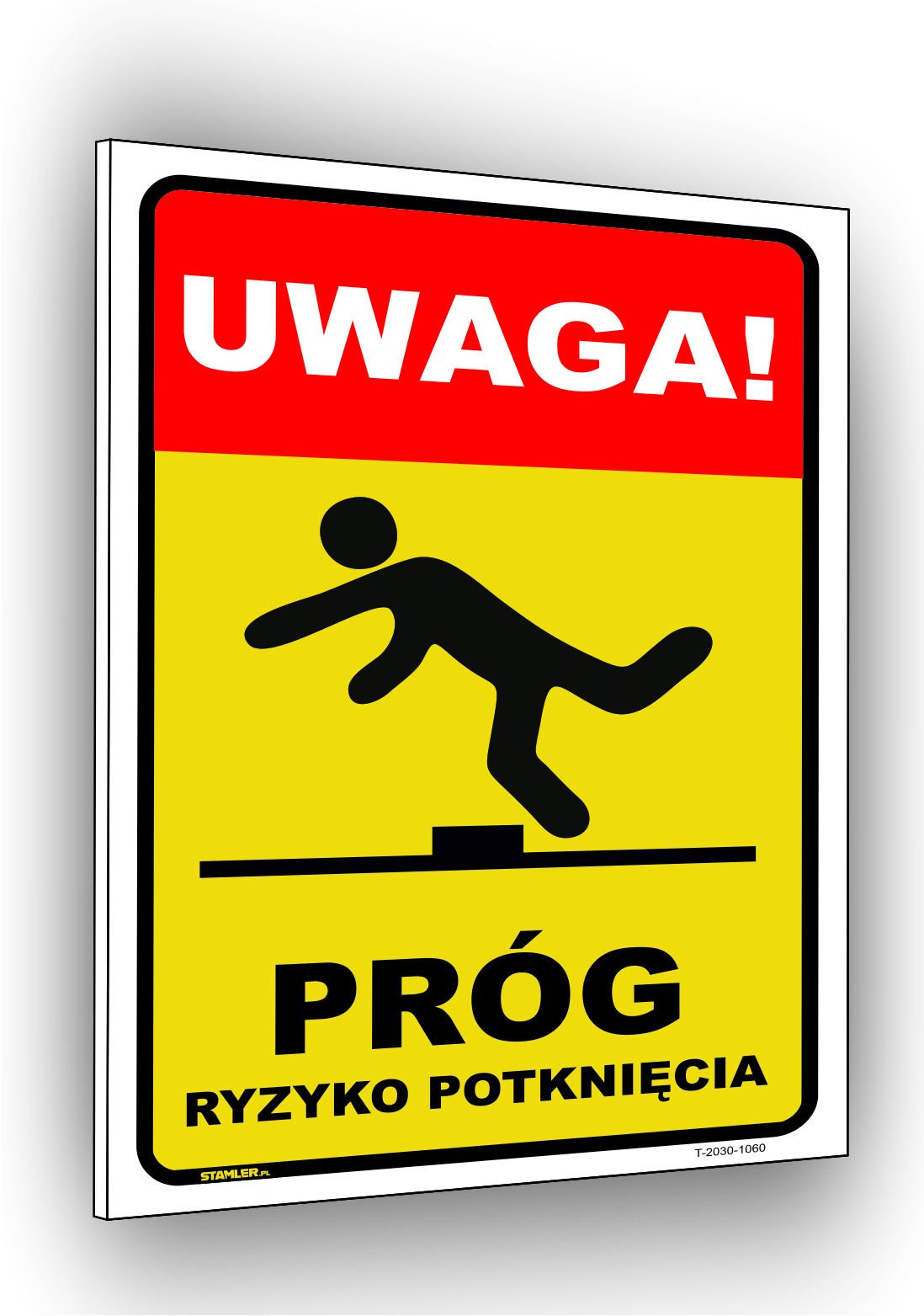 Uwaga patrz pod nogi próg ryzyko potknięcia